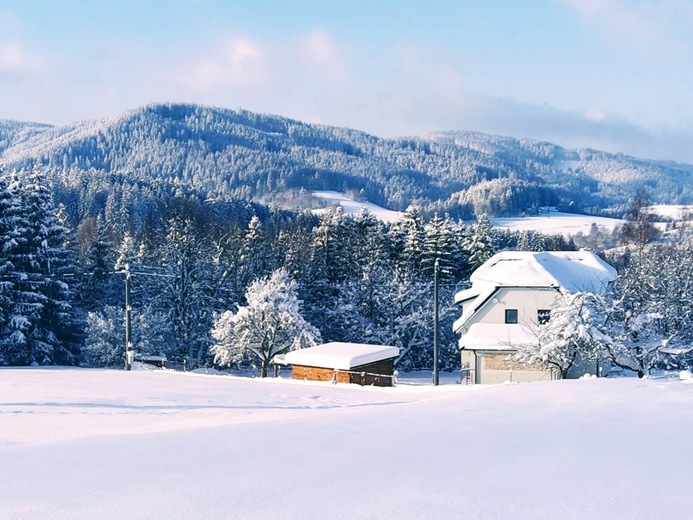 Chalupa Bečvanka zima - U Sachovy studánky