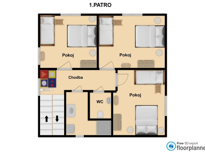 Pudorys-1patro-chalupa-Becvanka - Horní Bečva